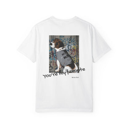 "you're my favorite" dog lover t-shirt, casual graphic tee for dog moms & dads