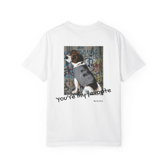 "you're my favorite" dog lover t-shirt, casual graphic tee for dog moms & dads