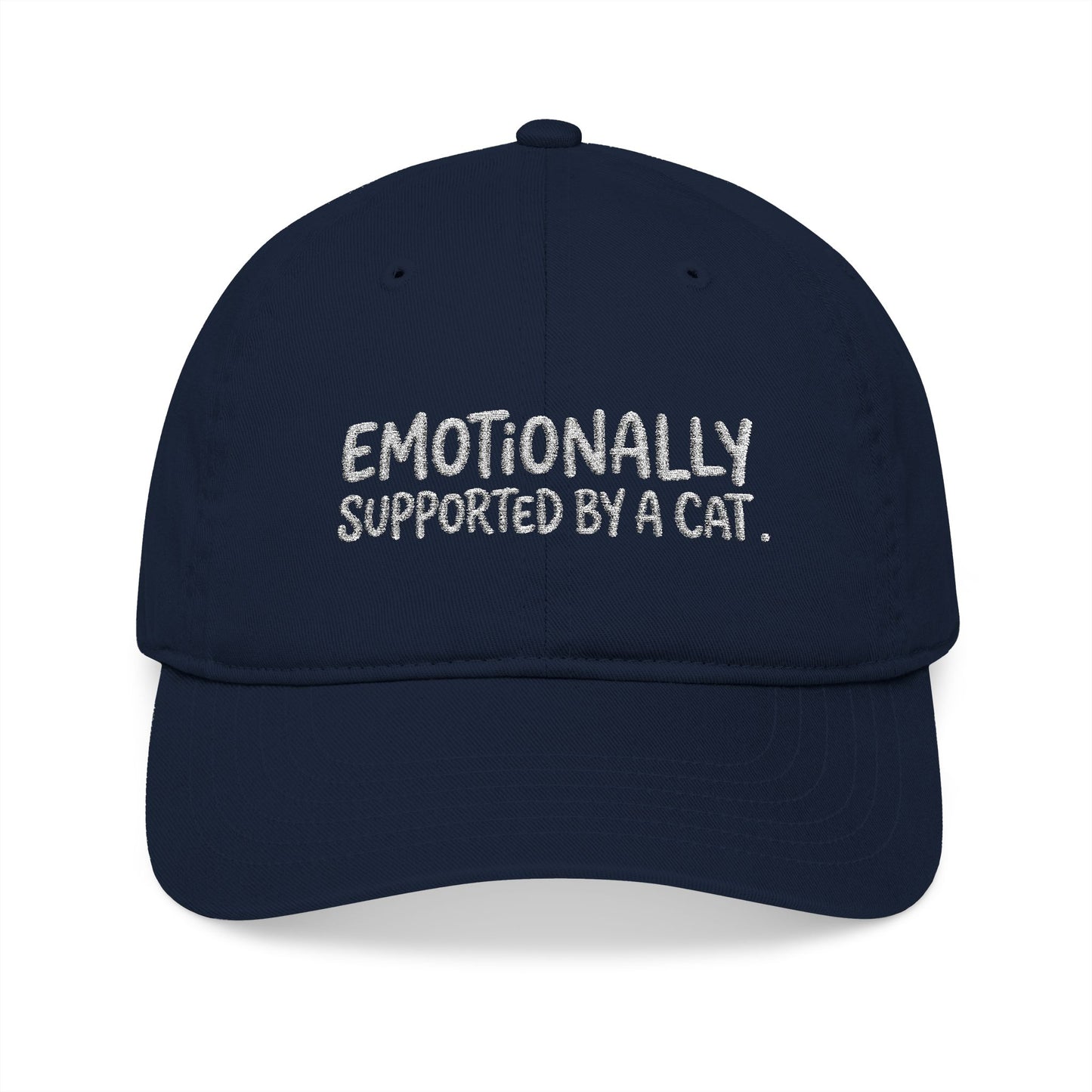 “Emotionally Supported by a Cat” — Organic Cotton Embroidery Cap