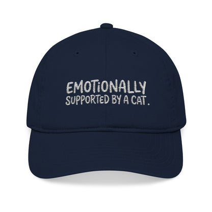 “Emotionally Supported by a Cat” — Organic Cotton Embroidery Cap
