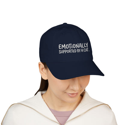 “Emotionally Supported by a Cat” — Organic Cotton Embroidery Cap