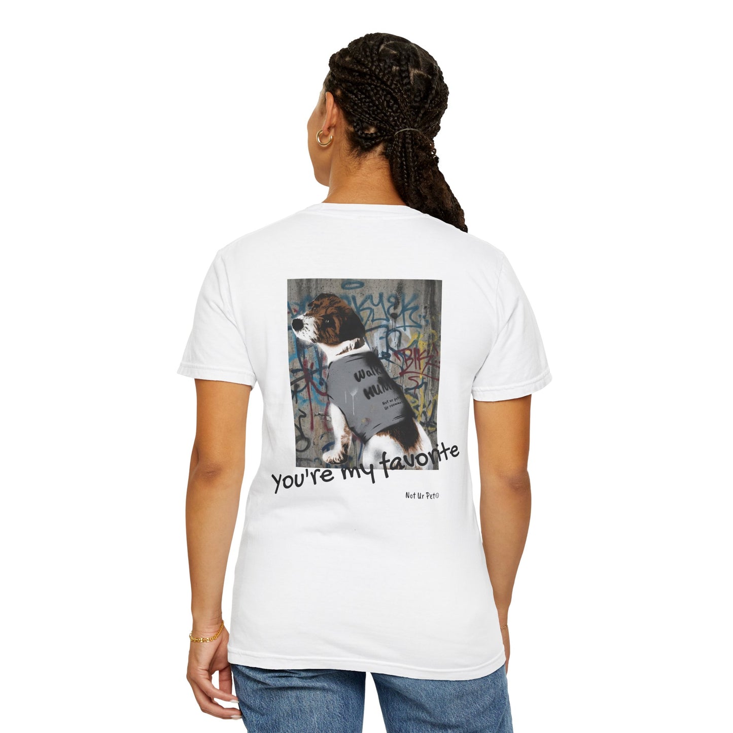 "you're my favorite" dog lover t-shirt, casual graphic tee for dog moms & dads