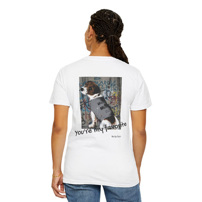 "you're my favorite" dog lover t-shirt, casual graphic tee for dog moms & dads