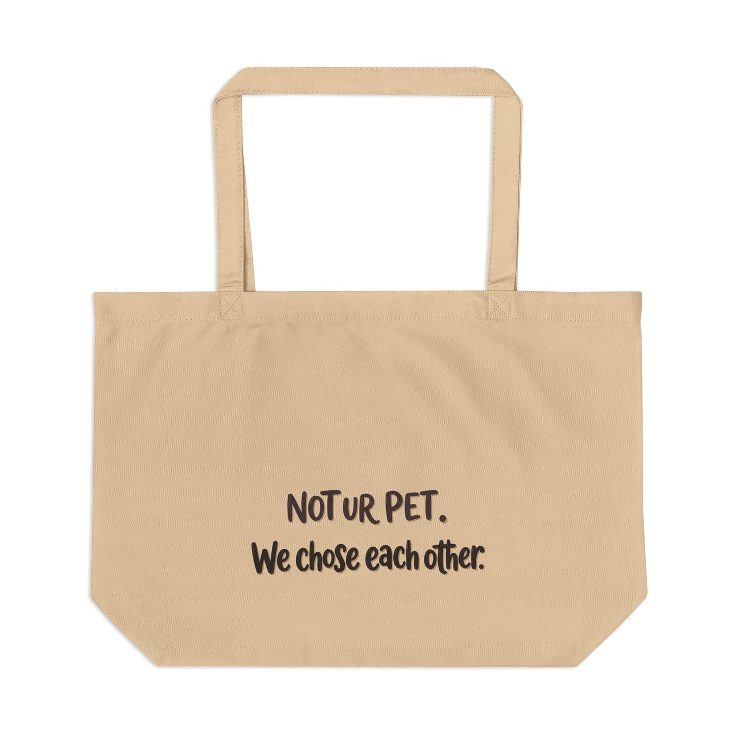 "Am Just Here to Buy Food for My Boss" large eco farm pattern tote bag. 