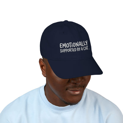 “Emotionally Supported by a Cat” — Organic Cotton Embroidery Cap